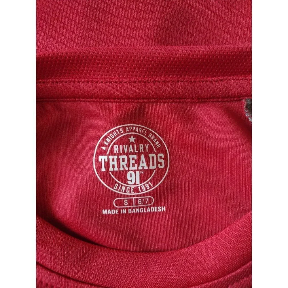 Rivalry Threads Kids S/C Graphic T-Shirt Red & Gray S/6-7 Cotton. NWT